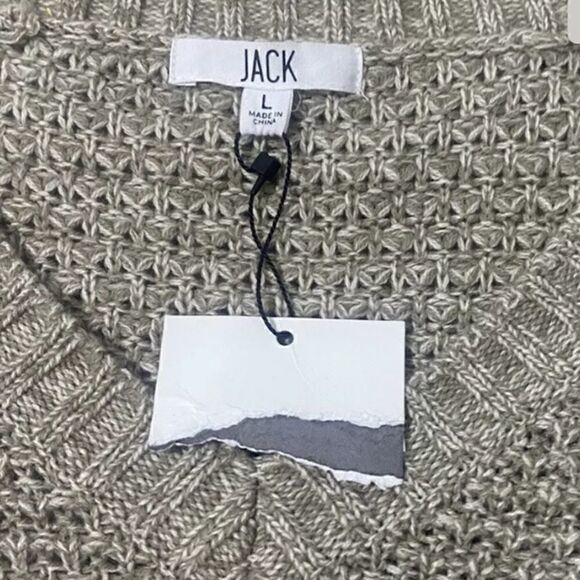 NWT JACK BY BB DAKOTA WOMEN’S SWEATER DRESS - Beige- Large V Neck - Picture 4 of 6